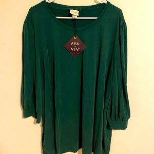 Ava & Viv 4x Emerald Blouse